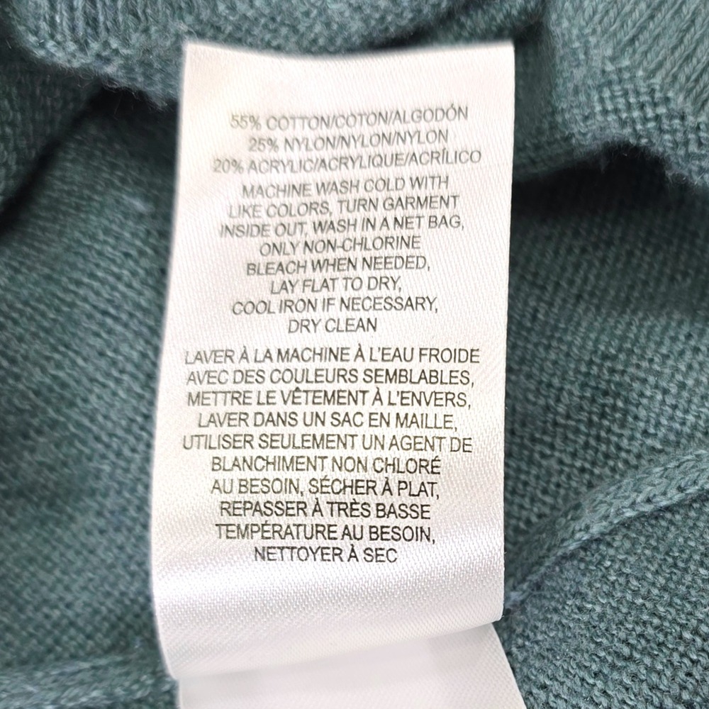 Lucky Brand Sweater M Mint Blue Cotton Blend V-Neck Raglan Classic Minimalist - Picture 7 of 10